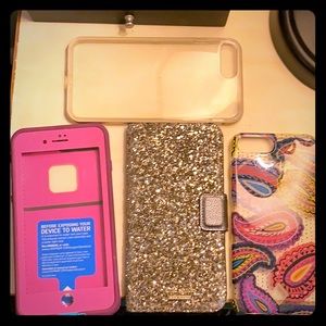 4 semi used iPhone 7 plus phone cases.
